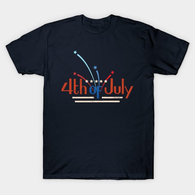 Fourth of July with Fireworks T-Shirt by Cheris creative corner